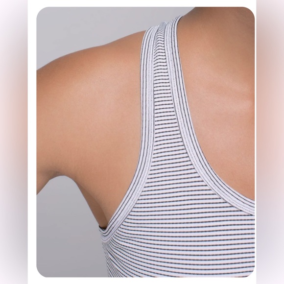 Lululemon Swiftly Tech Racerback White Black Stripe tank top S/M - Picture 4 of 10